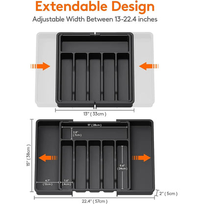 Flexible Cutlery Holder For Kitchen Drawers, Spring 2026 Trend, Space-Saving – Expandable Silverware Tray Organizer