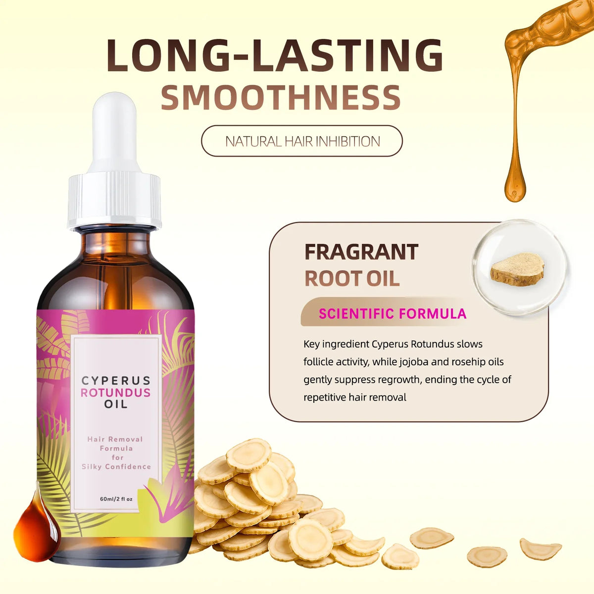 Hair2026 Edition Removal Oil 60ml Organic Jojoba Almond Oil For All Skin Types Long Lasting Smooth Skin TikTok Viral Fall