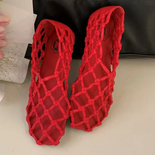 Women’s Breathable Ballet Flats - Mesh Weave, Summer