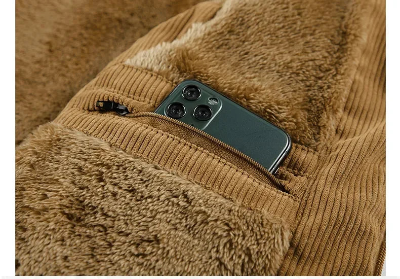 Mens Insulating Fleece Vest - Quilted Corduroy, Casual