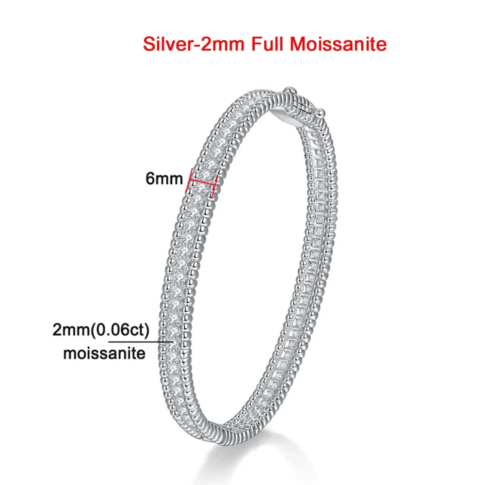 2mm Moissanite Bracelet 18K Gold Plated Tennis Bangle