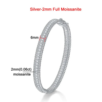 2mm Moissanite Bracelet 18K Gold Plated Tennis Bangle