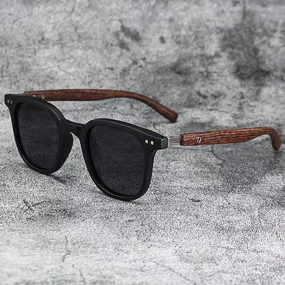 for Sunglasses Men Women Retro Wood Grain Polarized UV Protection Outdoor Shades