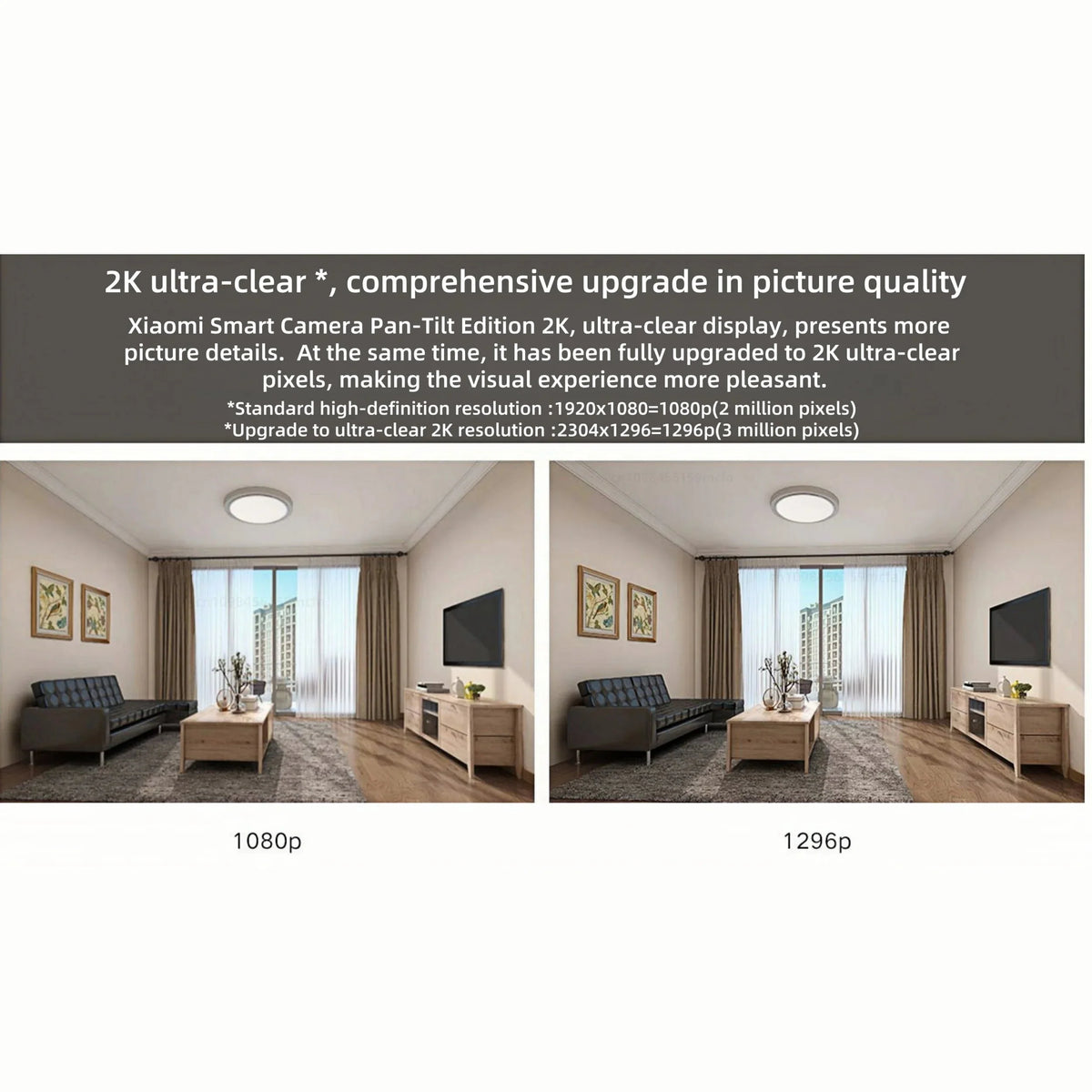Smart Household Security Camera 2K PTZ 3MP Night Vision AI