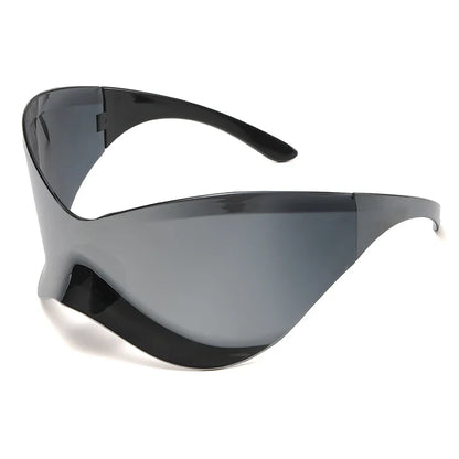 Punk Oversized Rimless Sunglasses for Men and Women, Hip Hop Sport Shades