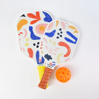 Kids Pickleball Paddle Kit with Sturdy Glass Fiber, 13mm Core, Light Design for Outdoor Play, Comes with Paddles and Balls