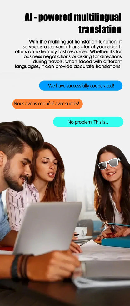 AI Smart Camera Glasses Bluetooth Call Voice Assistant