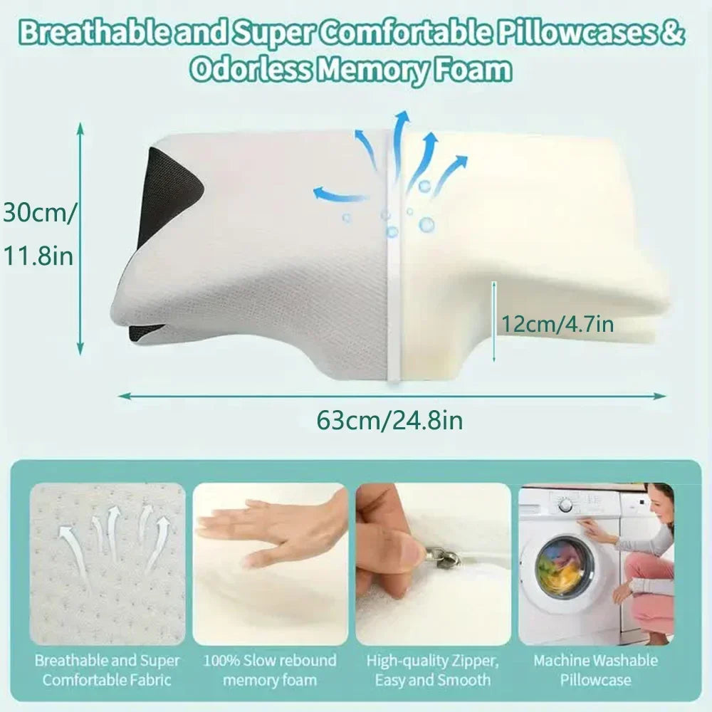 Foam Memory Cervical Neck Pillow Orthopedic Slow Rebound Support for Sleep & Relaxation