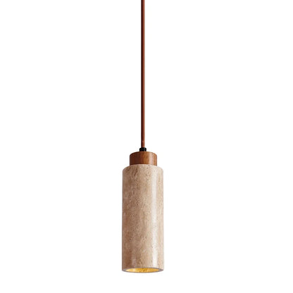 Japanese Japandi Pendant Light Wood And Travertine Bedside Lamp