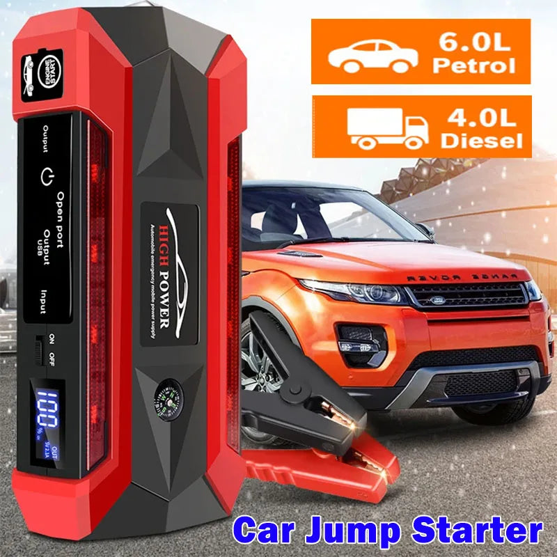 Jump Car Starter 12V Emergency Booster Power Supply Fall 2025 Road Trip Accessory