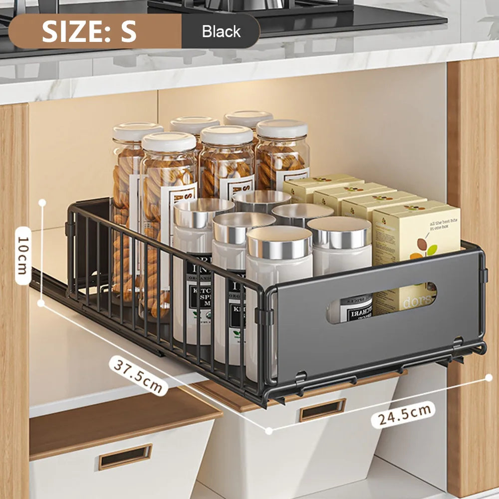 Out Pull Cabinet Organizer Slide Drawer Kitchen Rack