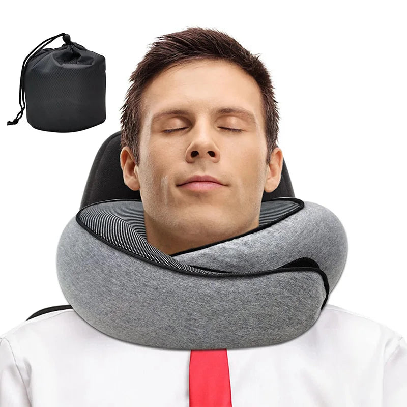 Memory Foam Travel Neck Pillow U Shaped Snail Style Travel-Friendly Comfort-Grip Support For Summer Travel 2026 Cotton Cover