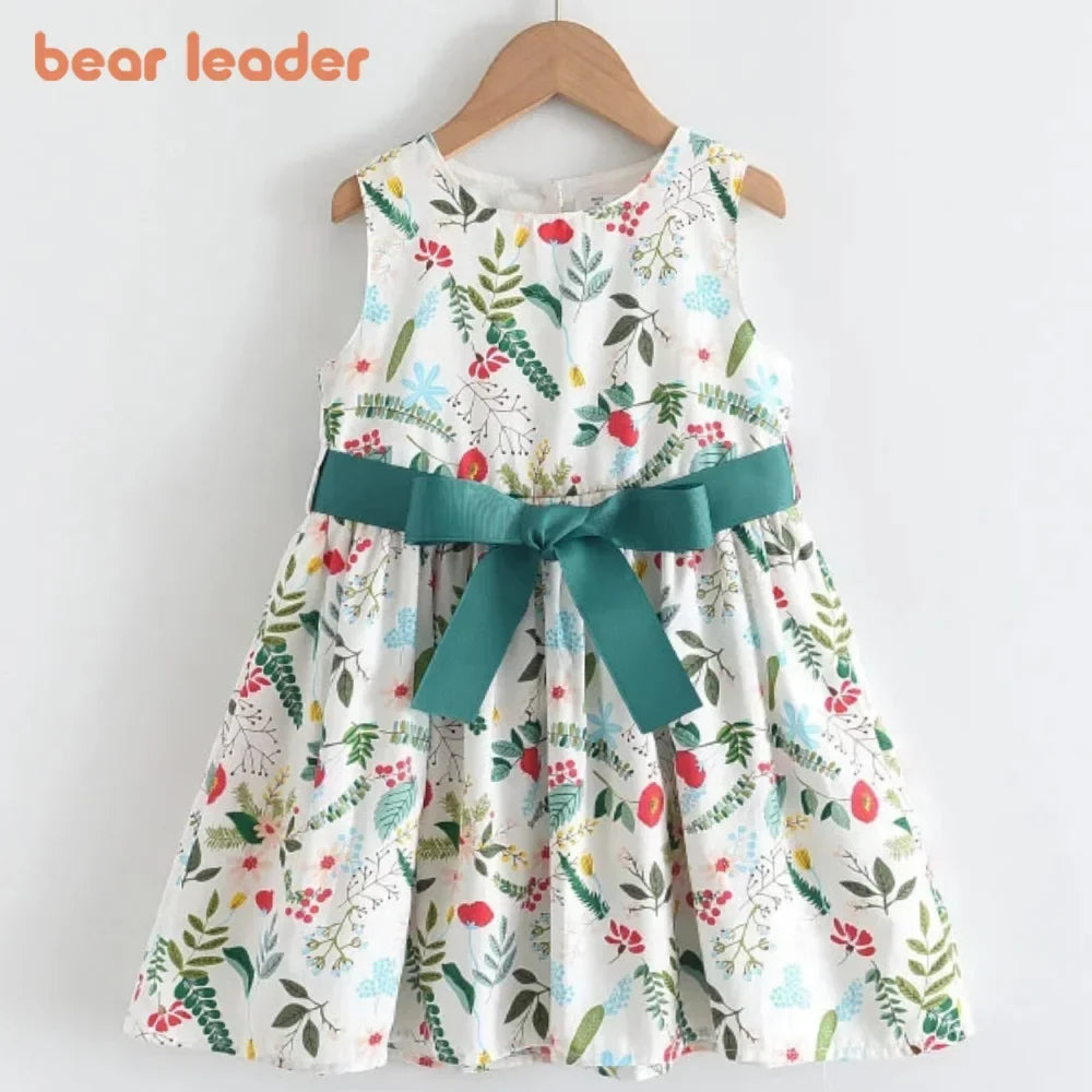 flowy a-line, floral butterfly print, casual wear for everyday adventures – Light girls’ dress
