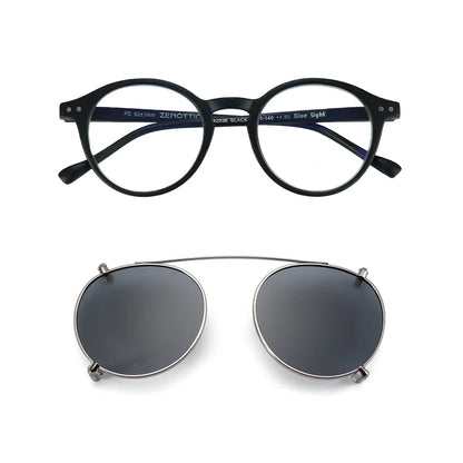 Clip2026 Edition On Sunglasses Retro Round Frames Anti Blue Light Polarizing Clip Ons Summer