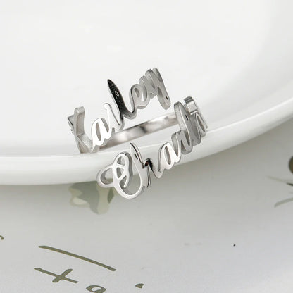 Name2026 Edition Ring Custom Double First Names Jewelry For Couples Personalized Gift TikTok Viral Fall