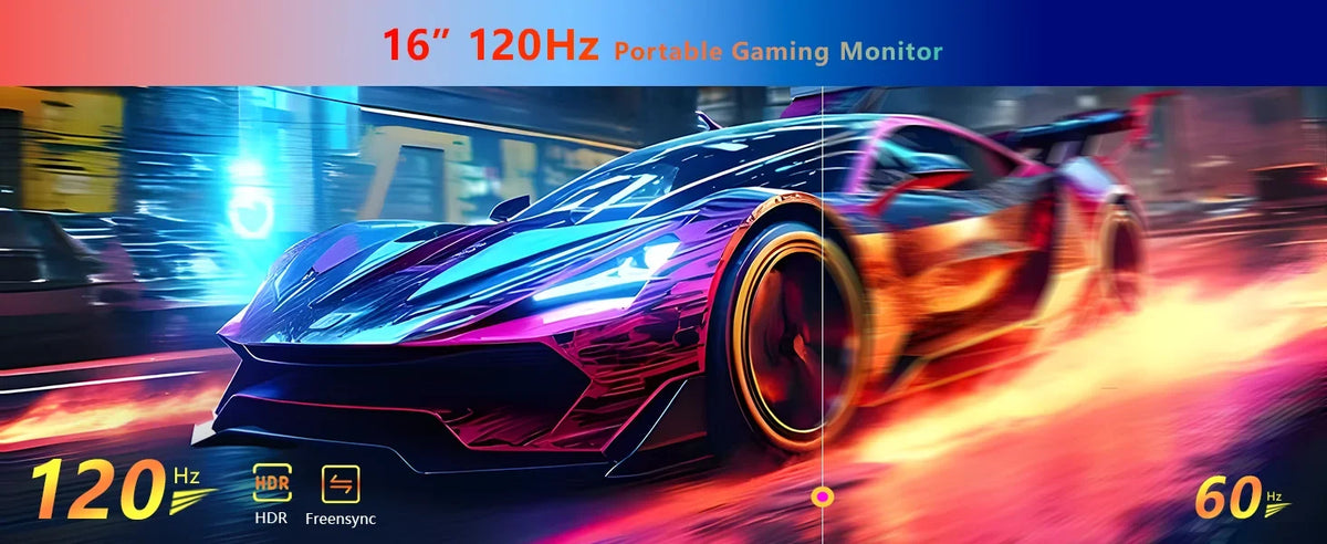 16 Inch 120Hz Travel-Friendly Monitor 1920x1200 HDR Holiday Gift