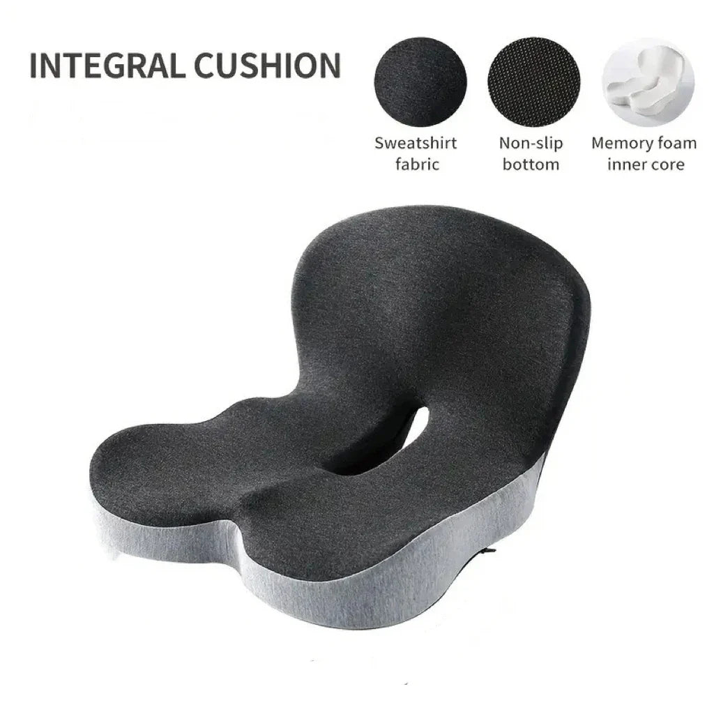 Lumbar Relief for Office Chair Car Wheelchair 2026 – Comfort-Grip Memory Foam Seat Cushion with Back Support