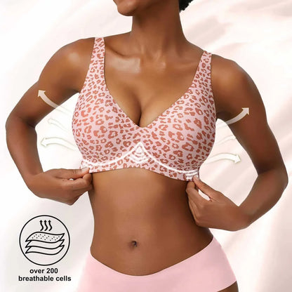 Breathable Women's Bra - Seamless, Full Cup, Wire-Free, Nylon-Elastane Blend, Regular Wear