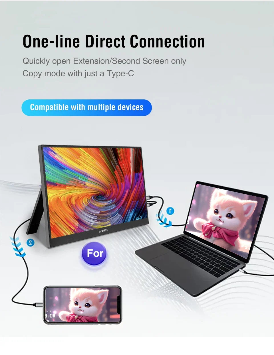Travel-Friendly Monitor 14.1 Inch Touch IPS HDR10 Second Screen
