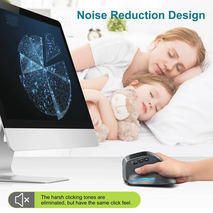 Bluetooth Vertical Comfort-Grip Mouse With OLED Screen