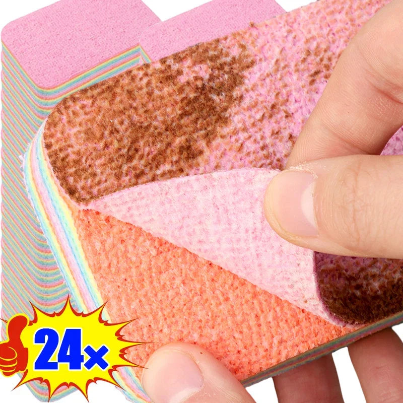 Kitchen2025 Edition Dishcloths 24-Pack Rainbow Tearable Absorbent Cleaning Cloths Thick Scouring Pads Eco Friendly Fall