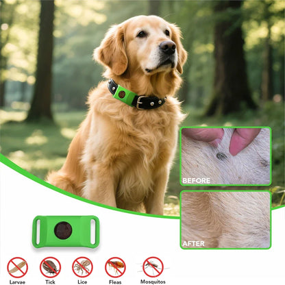 Organic Extract Pet Flea & Tick Repellent Collar Tag Dogs Cats All Seasons Safe Wearable