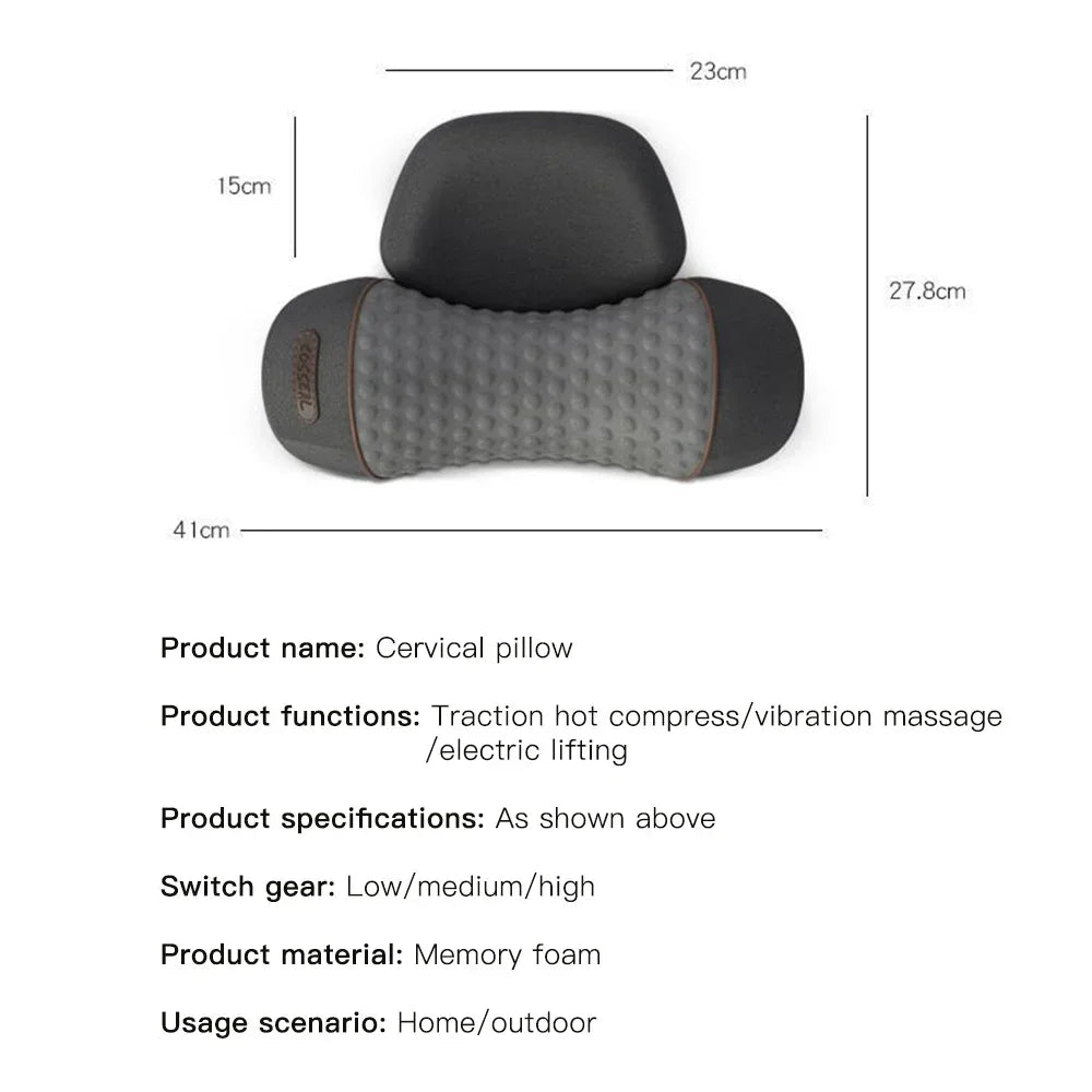 Massager Neck Pillow With Heat And Vibration - Viral Trend Cervical Therapy For Neck And Shoulder Relief, Hot Compress