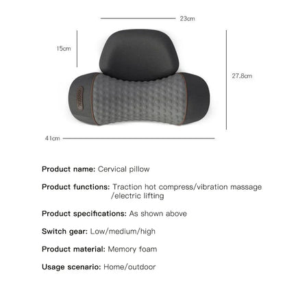 Massager Neck Pillow With Heat And Vibration - Viral Trend Cervical Therapy For Neck And Shoulder Relief, Hot Compress