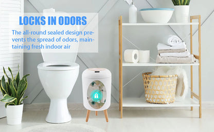 Motion Sensor Trash Can Compact Plastic Smart Bin Hands Free