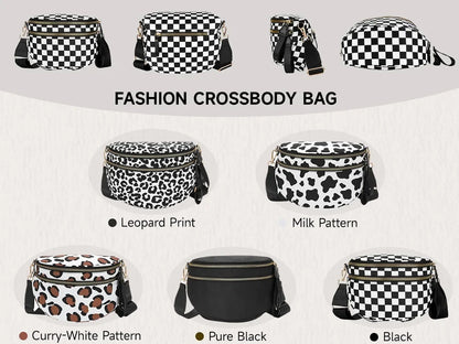 large capacity bum bag, adjustable crossbody mommy travel bag – Casual women's checkered fanny pack