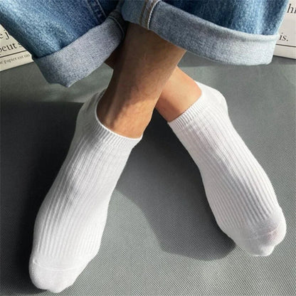 Plush women's invisible ankle socks 5-pack - 100% cotton sweat-absorbing low-cut boat socks