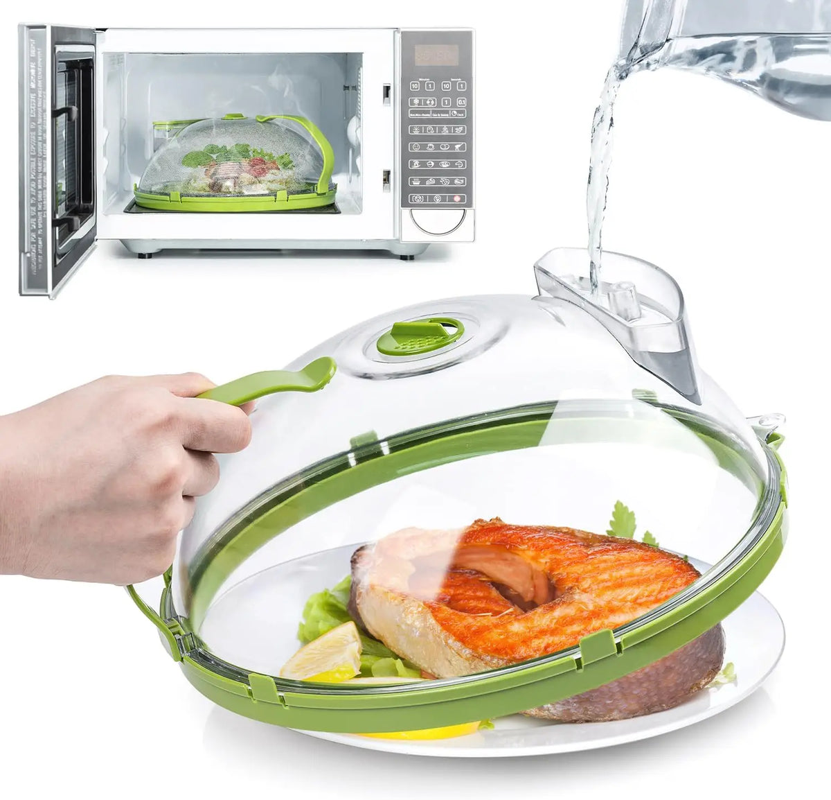Cover Microwave 10 Inch Clear Splatter Cover With Steamer