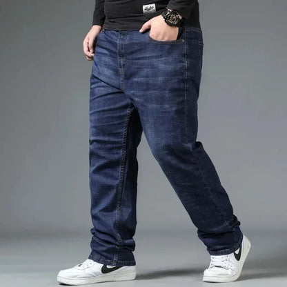 Relaxed Oversized Men's Jeans - High Waist, Stretch Denim