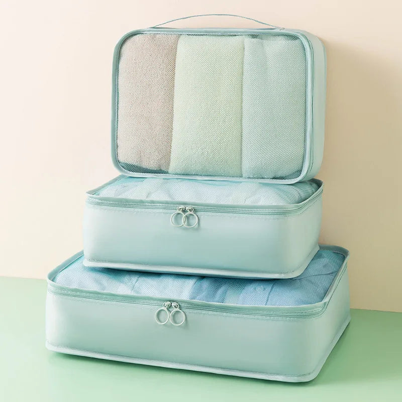 Travel Storage Bag Kit - Large Capacity Luggage Organizer for Clothes and Shoes Packing