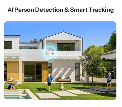 Outdoor Security Camera 2K HD AI Human Detection IP65 Weatherproof 180 Degree Pan Fall 2026 Works With Alexa Google Household