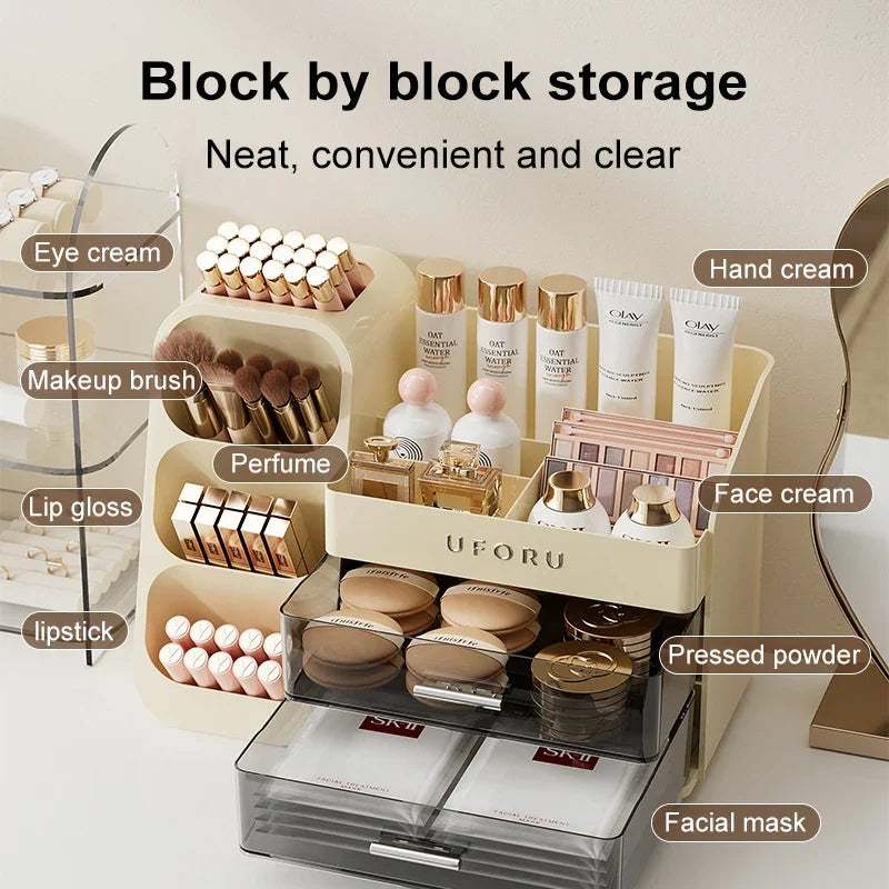 Storage Cosmetics Box Large Capacity Multifunctional Organizer Back To School 2026 Dorm Room Vanity