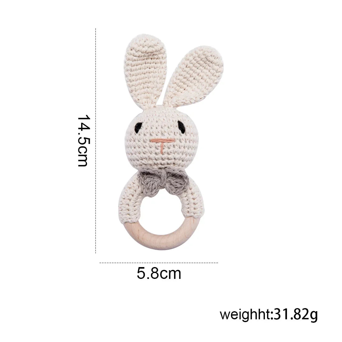 Crochet Baby Rattle Bunny Teether Newborn Sensory Toys