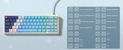 Mechanical Keyboard 68-Key Hall Effect RGB Wired Travel-Friendly