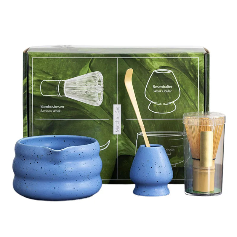 Matcha Kit Porcelain Bowl Whisk Spoon Stand Gift Japanese