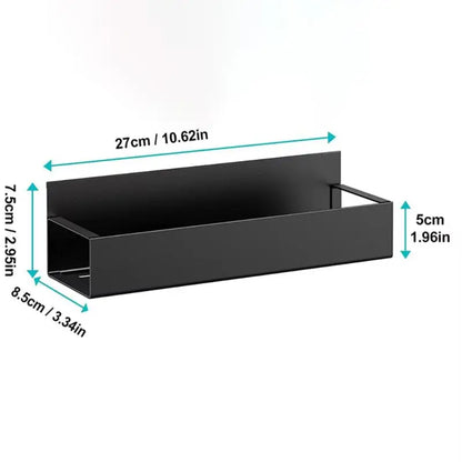 Magnetic Spice Storage Rack - Household Organizers for Refrigerator, Black Iron Kitchen Shelf