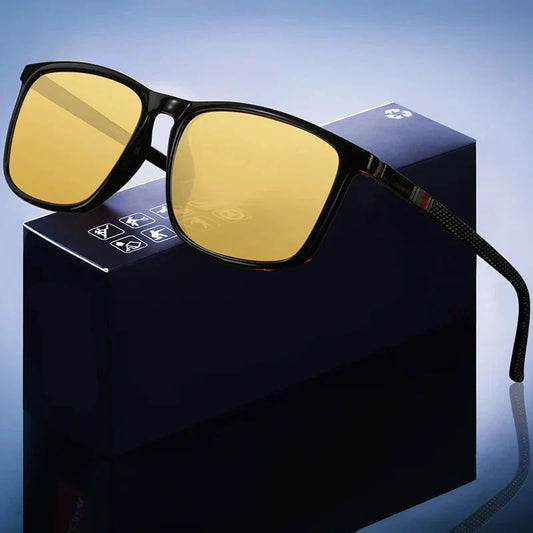 Night Driving Sunglasses Anti Glare Yellow Lens UV400 Protection Light Frame Fall 2025 Gift