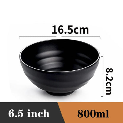 Bowl Ramen Black Plastic Japanese Style Noodle Bowl