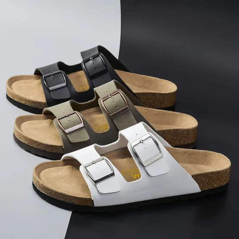 Summer Leather Men Sandals - Sturdy Anti-Slip Outdoor Beach Casual Shoes for Women