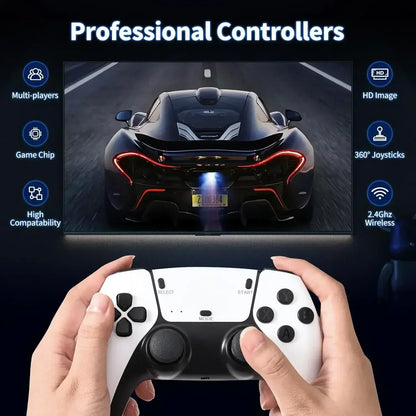 Mini Retro Game Console with 20,000 Timeless Games - 4K HD Output, Dual Cordless Controllers