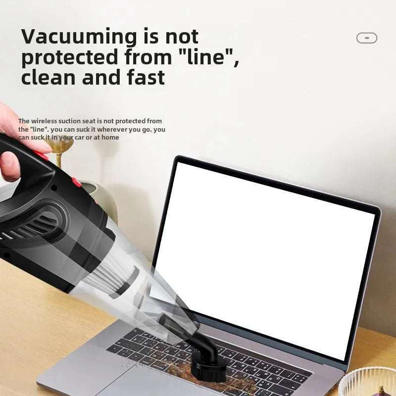 High-Power Travel-Friendly Wired Hand-Held Vacuum Cleaner - USB Charging, Two-Way Dry/Wet Use
