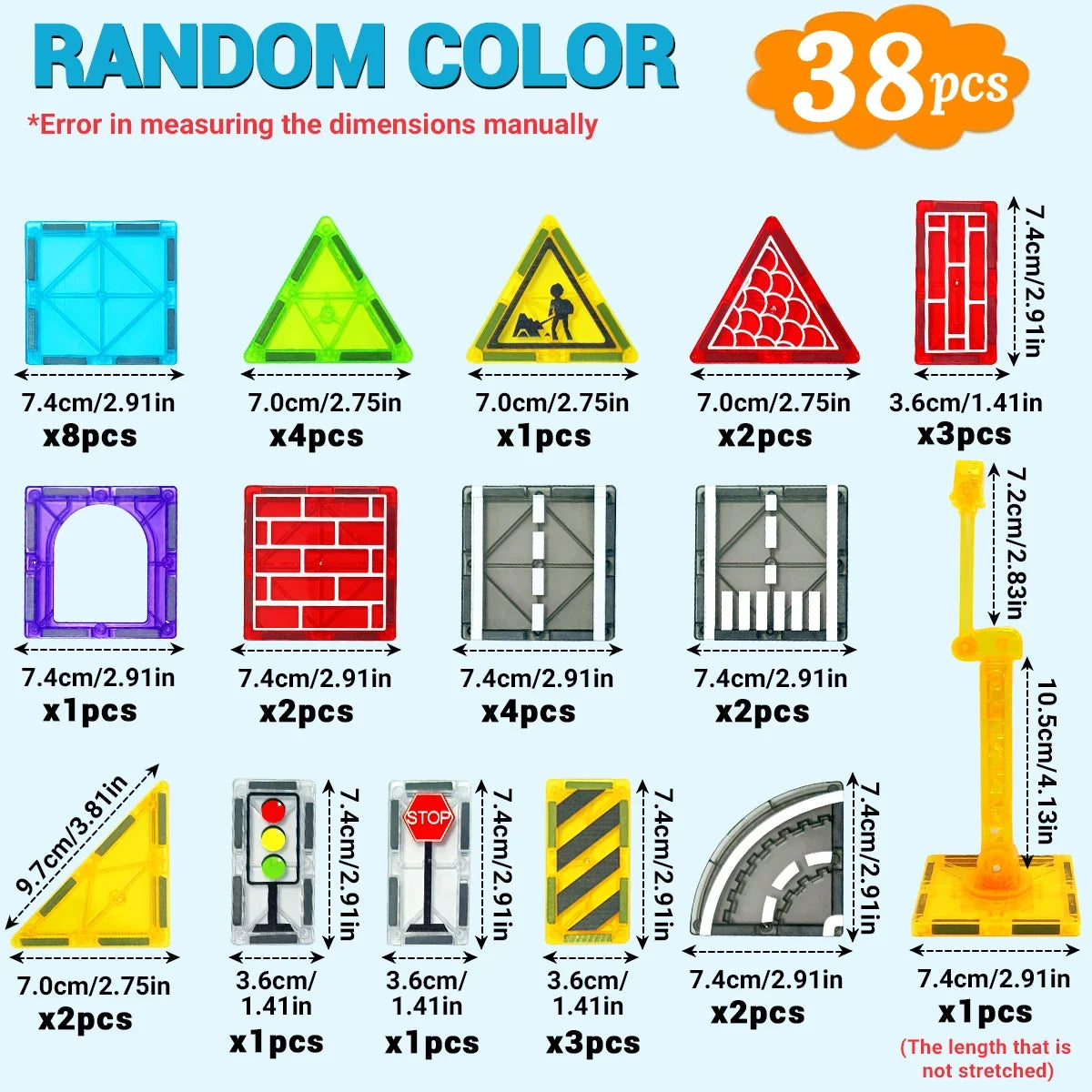 Magnetic Building Blocks Road Kit with Cars - Fun Construction Toy for Boys & Girls, Ideal Christmas & Birthday Gift for Toddlers