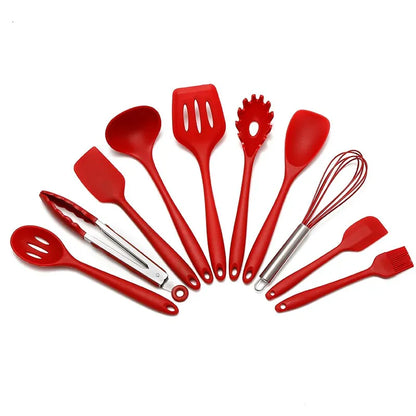 10 PCS Silicone Cookware Kit Kitchen Tools Nonstick Baking Utensils