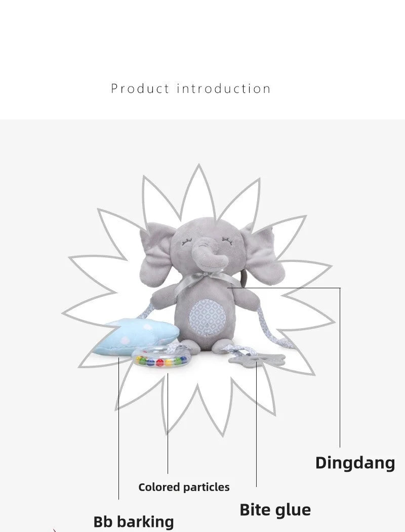Elephant Plush Rattle Newborn Sensory Toys Plush Bell