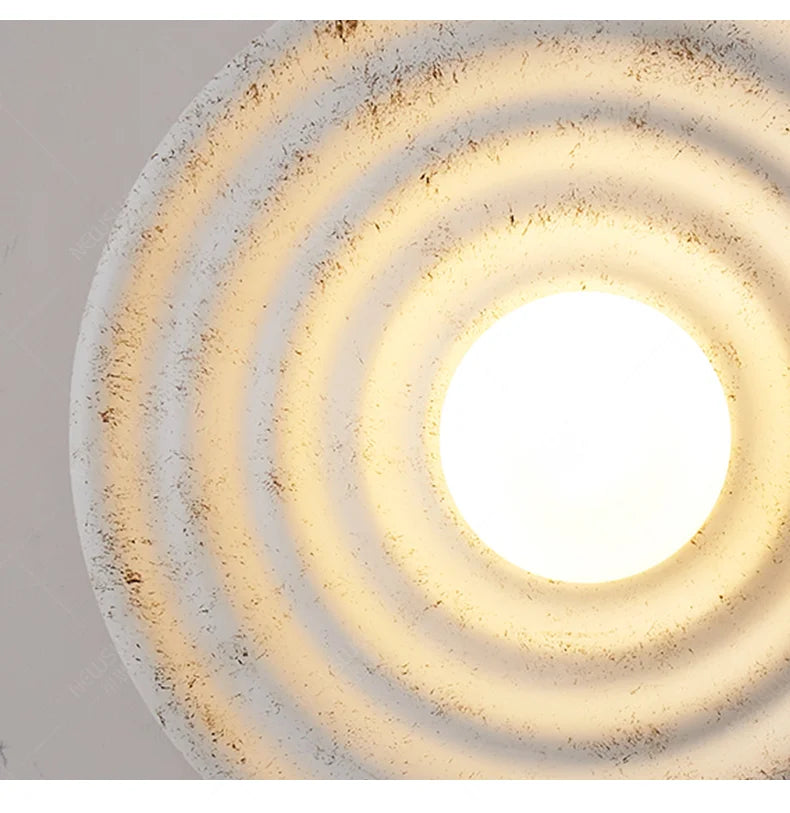 Wabi Japandi Sabi Round Wall Sconce Japanese Minimal LED Light