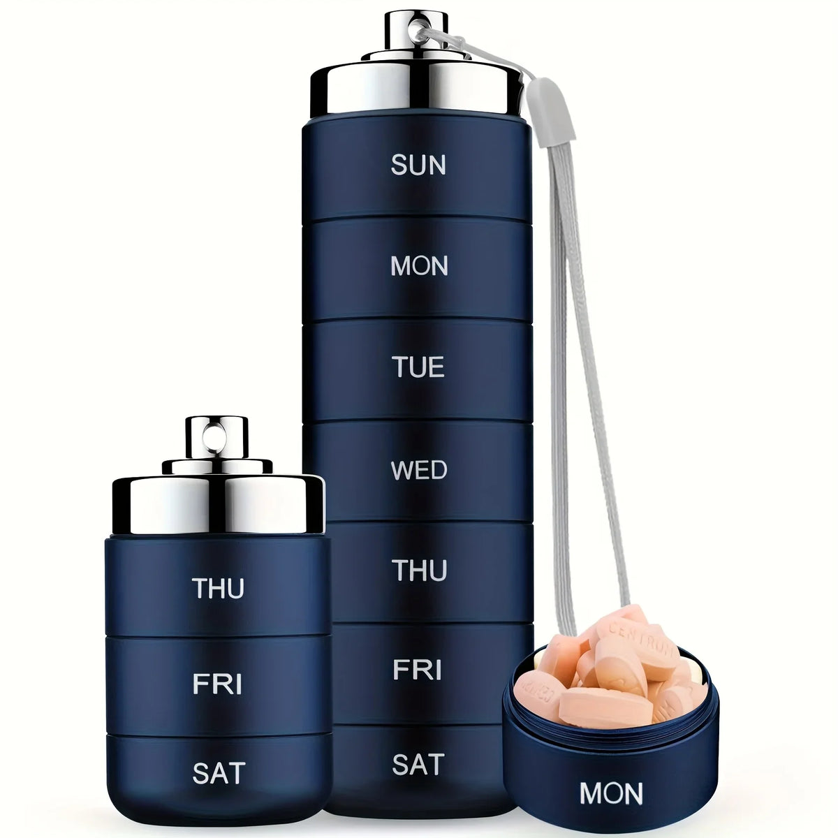 Water-Resistant, Stackable, Summer Travel 2026 – Pill Organizer Metal Travel Pill Box Kit